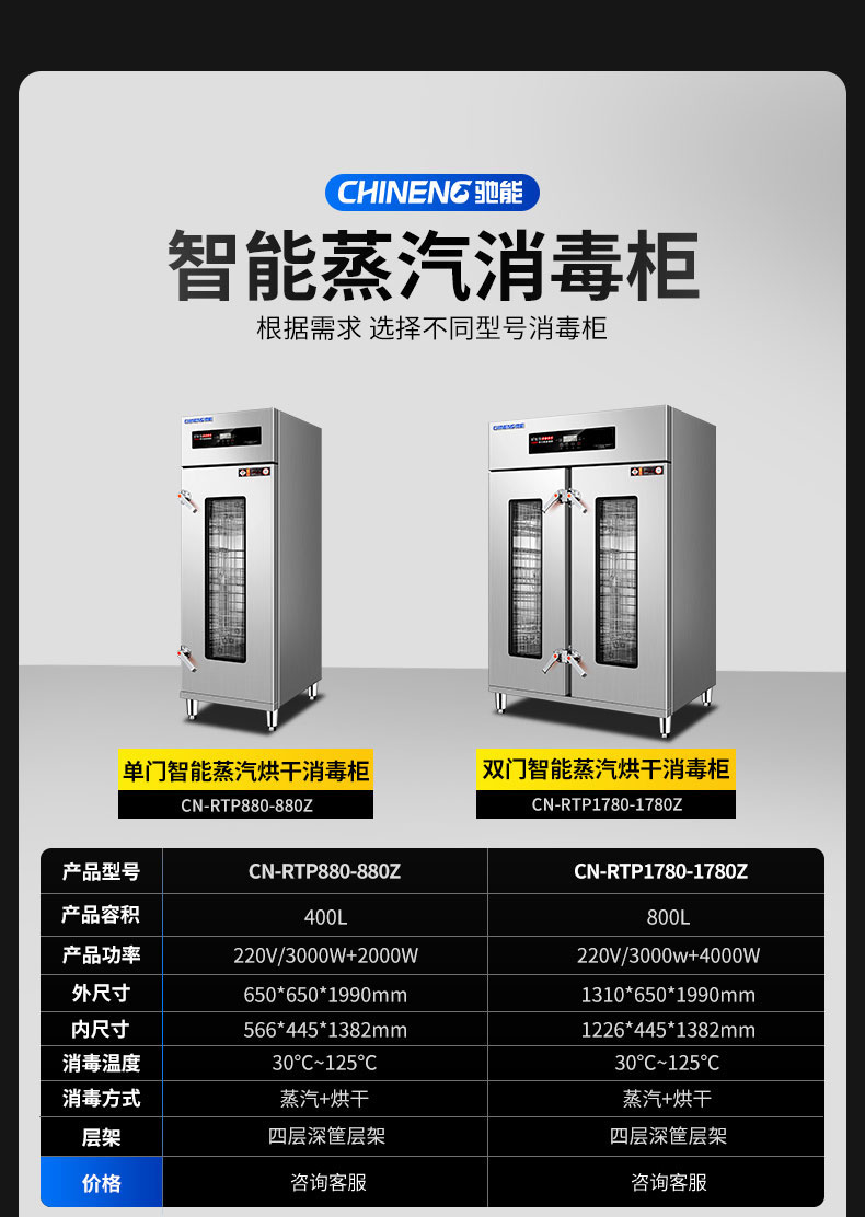 DB多宝视讯蒸汽消毒柜产品参数1