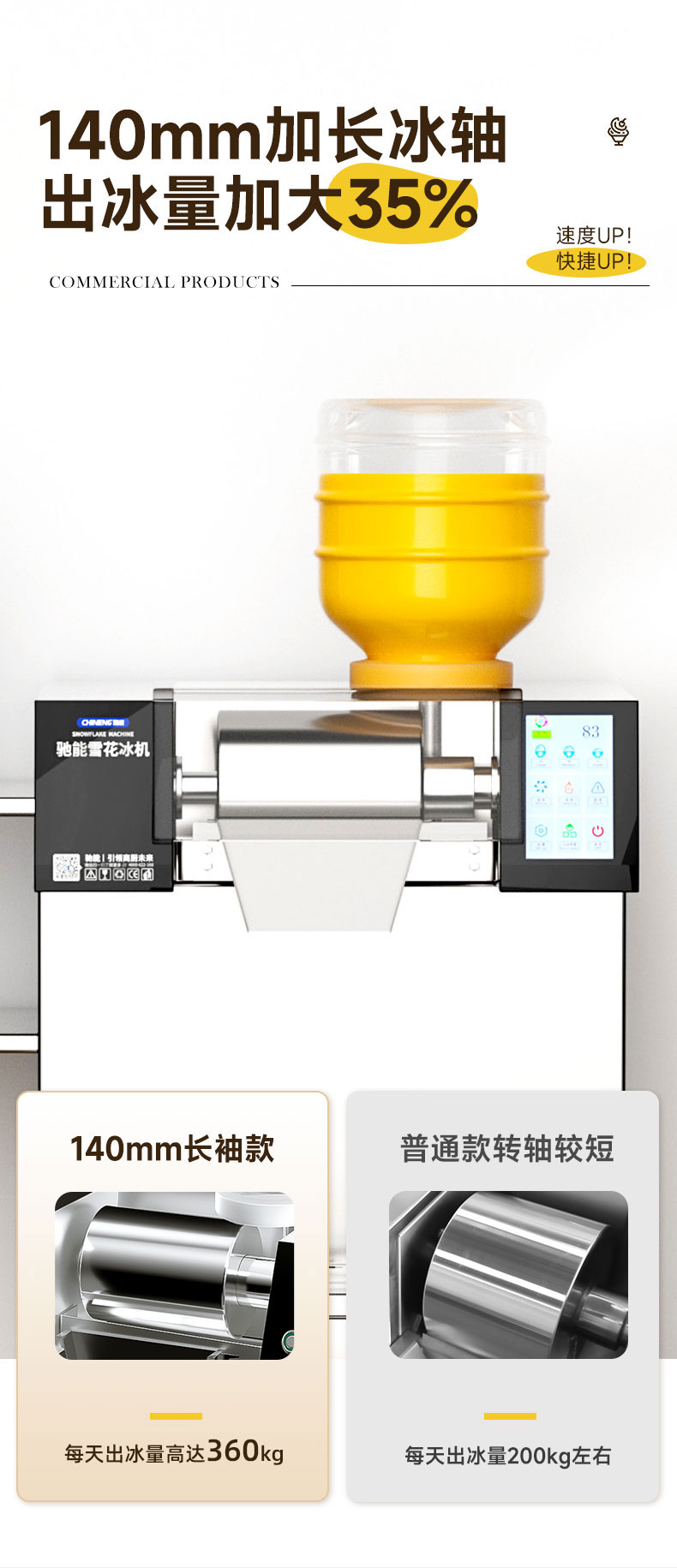 DB多宝视讯雪花冰机出冰量加大35%