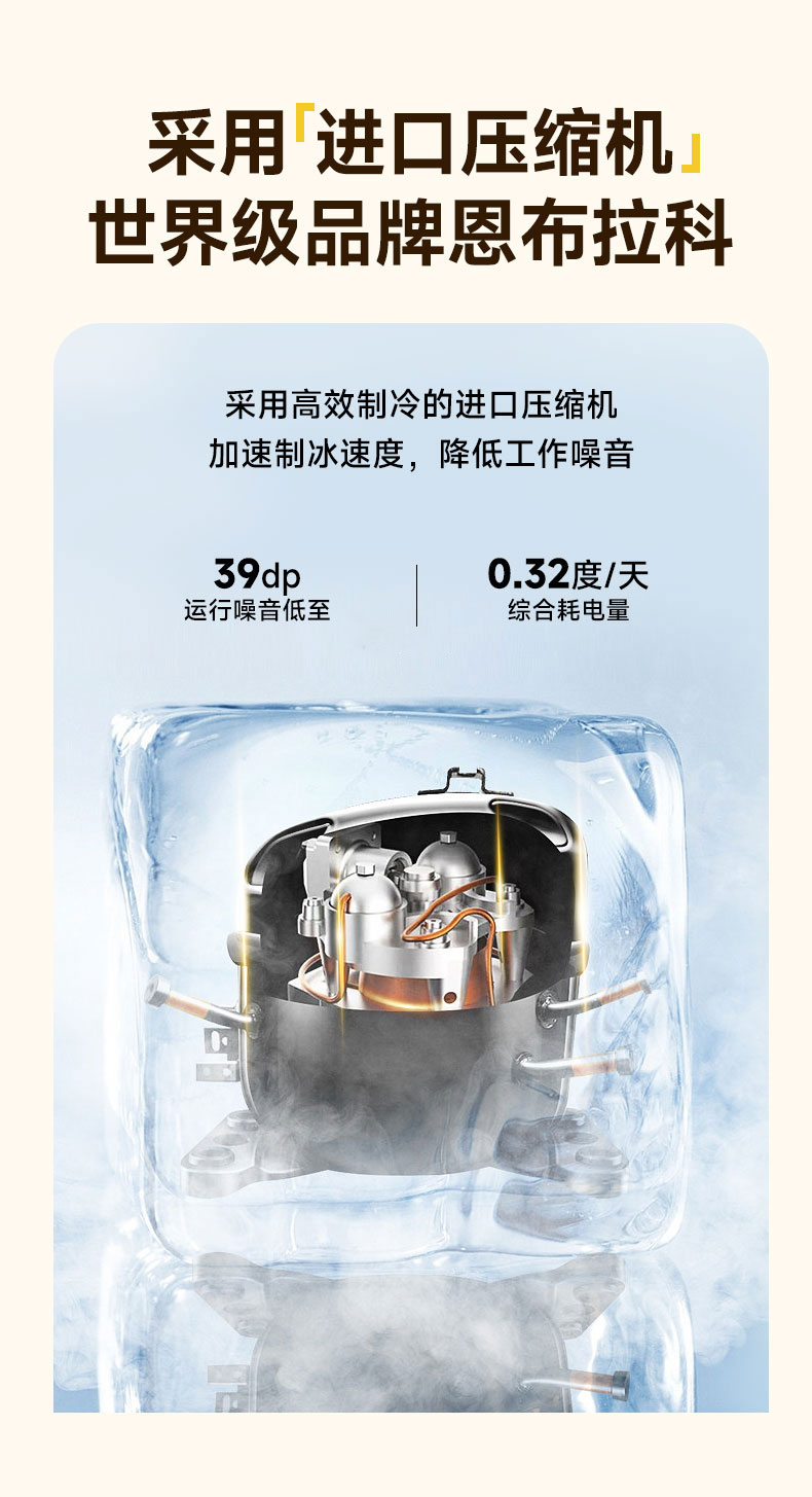 DB多宝视讯雪花冰机恩布拉科进口压缩机